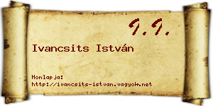 Ivancsits István névjegykártya